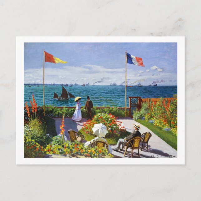 Garden at at Sainte-Adresse, 1867 Claude Monet Vykort (Framsida)
