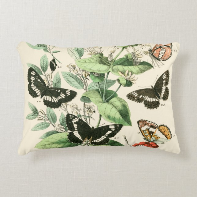 Garden av Butterflies and Flowers Prydnadskudde (Framsidan)