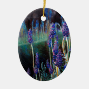 Garden av dammen vid Twilight Julgransprydnad Keramik