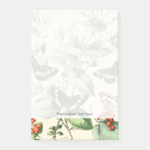 Garden av fjärilar och blommor post-it block