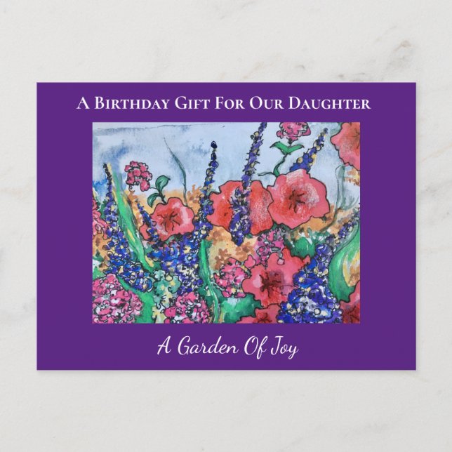Garden av Joy Lavender Dotter Birthday Postcard Vykort (Framsida)