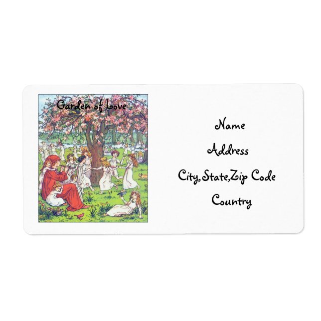 Garden av Kärlek-adressetikett Fraktsedel (Framsidan)