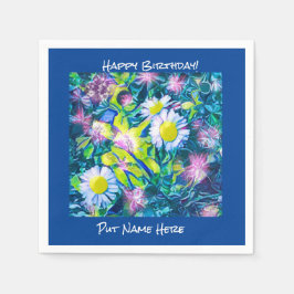 Garden av Kärlek Wildblommor Birthday Napkins Pappersservett