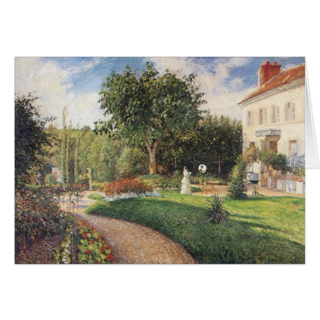 Garden av Les Mathurins vid Pontoise av Pissarro Hälsningskort (Framsidan Horizontal)