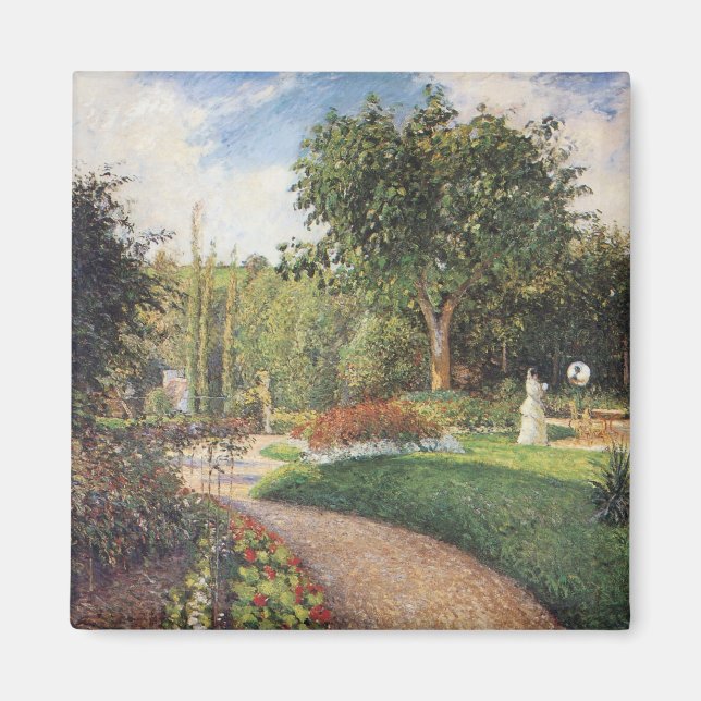 Garden av Les Mathurins vid Pontoise av Pissarro Magnet (Framsidan)