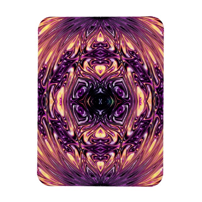 Garden av Lila blommor i solljus Fractal Magnet (Vertikal)