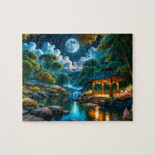 Garden av Quiet Night Jigszle Puzzle (2) Pussel