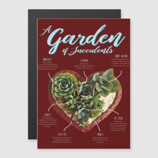 Garden av suckulat magnetisk inbjudningskort