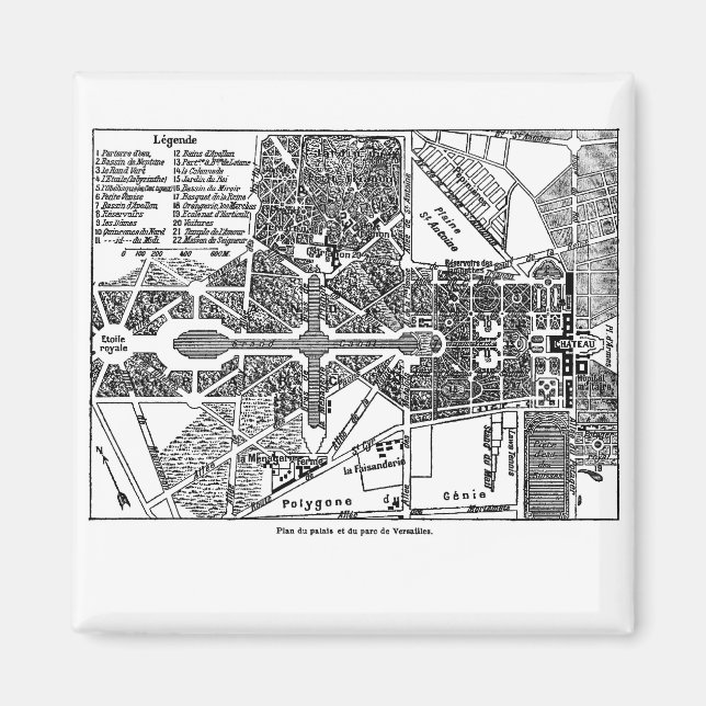 Garden av Versailles Karta Magnet (Framsidan)