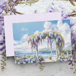 Garden av Wisteria Watercolor AI Artwork Anteckningskort