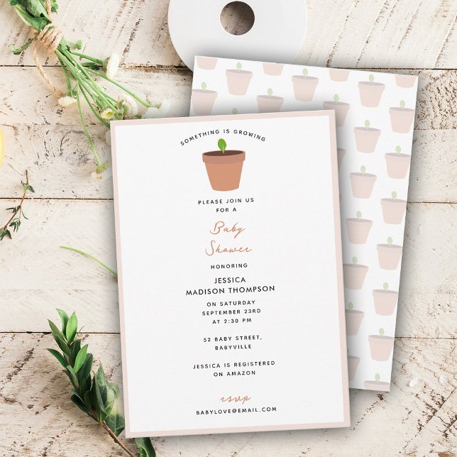  Garden Baby Shower Party Theme Inbjudningar (Gardening Garden Baby Shower Party Theme Invitation)