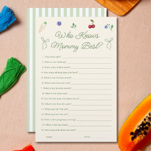 Garden Baby Shower som känner Mammans bästa spel