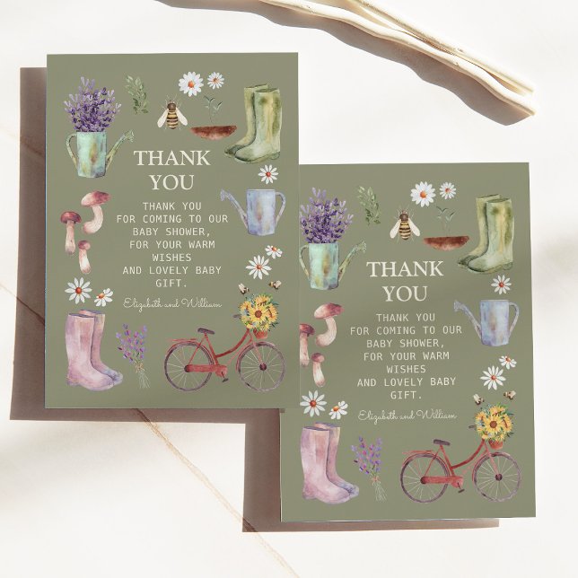 Garden Baby Shower - tackkort Tack Kort (Skapare uppladdad)
