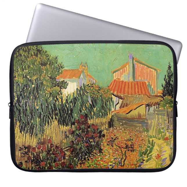 Garden bakom ett hus. Vincent van Gogh. Laptop Sleeve (Framsidan)