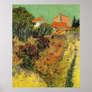 Garden bakom ett hus. Vincent van Gogh. Poster