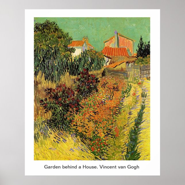Garden bakom ett hus. Vincent van Gogh. Poster (Framsidan)