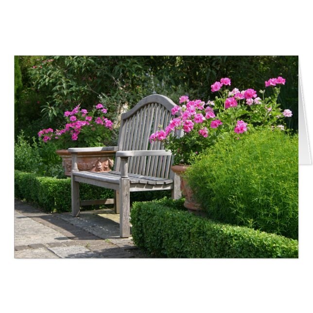 Garden-bänkkort Hälsningskort (Framsidan Horizontal)