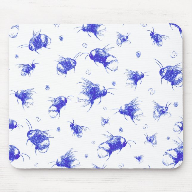Garden Bee Mouse Pad - Sweet Nature Inspired Gift Musmatta (Framsidan)