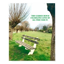 Garden Bench Quote Blue Autumn Himlar Grönt Grass