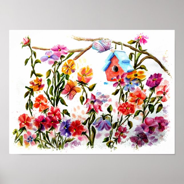Garden Bird House Poster (Framsidan)