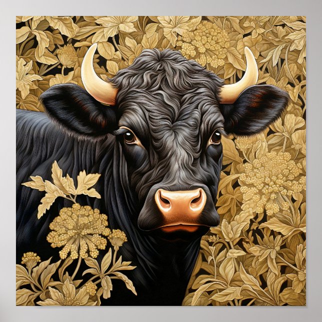 Garden Black Cow Poster (Framsidan)