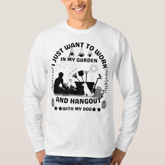 Garden Bliss: ena Hundälskare och Grönt tummen T Shirt (Framsida)