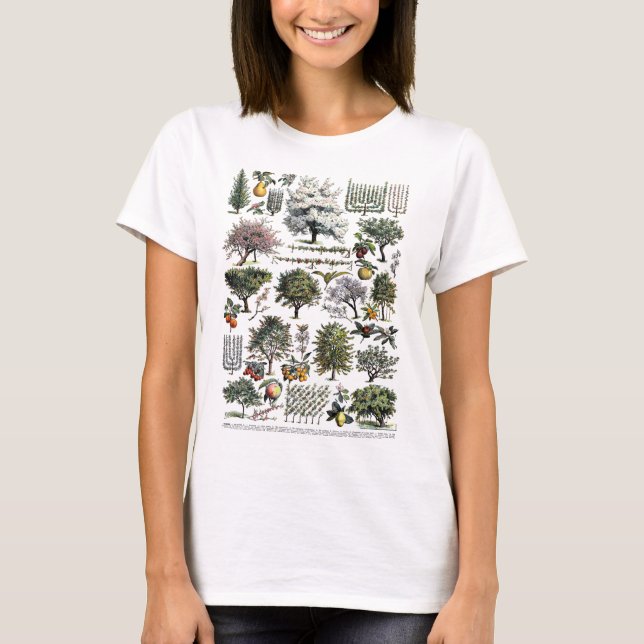 Garden Blommar Träd Natur Fruit Träd Pruning T Shirt (Framsida)