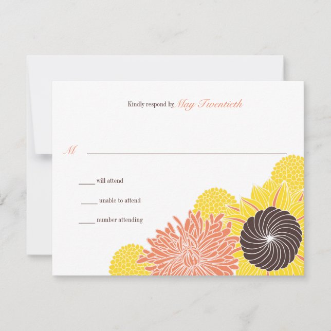 Garden Blommars Bröllop Response OSA Kort (Framsida)