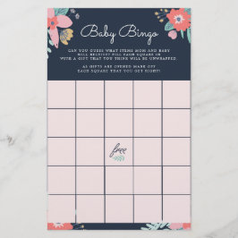 Garden Blommigt Baby Bingo Game Brevpapper