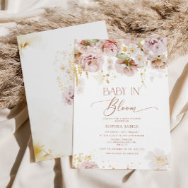 Garden blommigt baby i bloombabyduschinbjudan inbjudningar