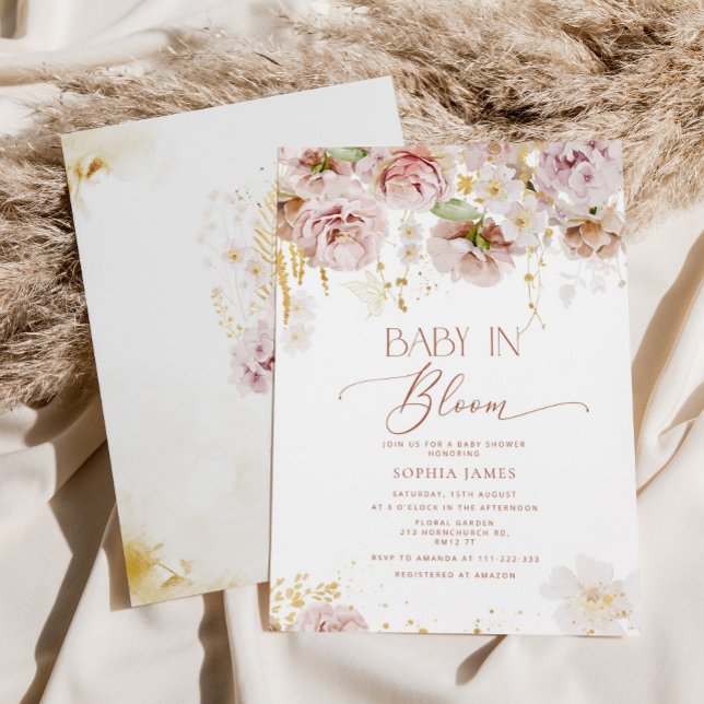 Garden blommigt baby i bloombabyduschinbjudan inbjudningar (Skapare uppladdad)