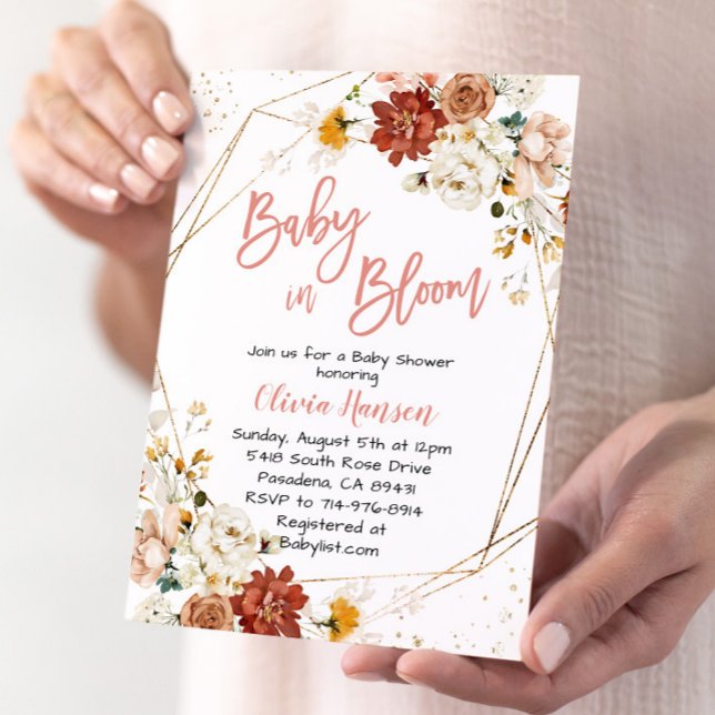 Garden Blommigt Baby in Bloom Baby Shower Inbjudningar (Skapare uppladdad)