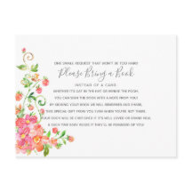 Garden Blommigt Berry Baby Shower Bok Card Bibliot