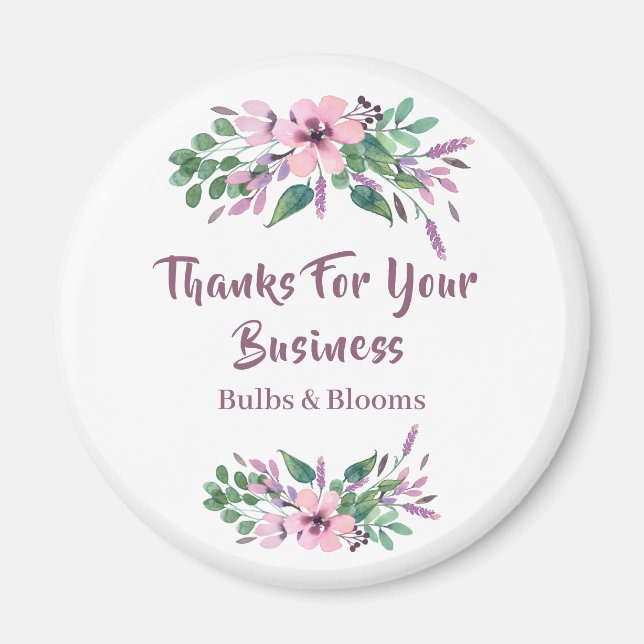 Garden Blommigt Bouquet "Tack" Magnet (Framsidan)