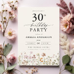 Garden Blommigt Calligraphy 30års födelsedag Inbjudningar<br><div class="desc">Fira i stil med en kalligrafi för trädgårdsepiga blommigtar i 30års födelsedag, perfekt för en milstolpe-händelse. Den här inbjudan har en slimmad men sofistikerad blommigt och elegant-kalligrafi. Temat lush-trädgården blandar naturskönhet med en ren typografi, skapar en tidlöshet och bjuder in utseende. Den är perfekt för utomhus- eller trädgårdsinstallationer och fångar...</div>