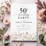 Garden Blommigt Calligraphy 50 Birthday Inbjudningar<br><div class="desc">Fira i stil med en kalligrafi för trädgårdsodling på 50 år, perfekt för en milstolpe-händelse. Den här inbjudan har en slimmad men sofistikerad blommigt och elegant-kalligrafi. Temat lush-trädgården blandar naturskönhet med en ren typografi, skapar en tidlöshet och bjuder in utseende. Perfekt för utomhus- eller trädgårdsinstallationer. Den fångar glädjen från detta...</div>