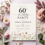 Garden Blommigt Calligraphy 60 Birthday Inbjudningar<br><div class="desc">Fira i stil med en kalligrafi för trädgårdsodling på 60:e födelsedag, perfekt för en milstolpe-händelse. Den här inbjudan har en slimmad men sofistikerad blommigt och elegant-kalligrafi. Temat lush-trädgården blandar naturskönhet med en ren typografi, skapar en tidlöshet och bjuder in utseende. Perfekt för utomhus- eller trädgårdsinstallationer. Den fångar glädjen från detta...</div>