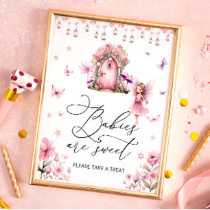 Garden Blommigt Cute Fairy Spädbarn är Sweet Poste Poster