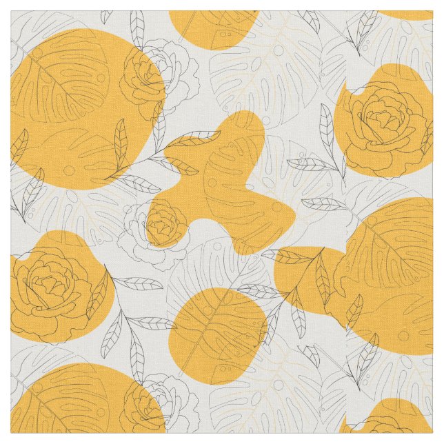 Garden Blommigt Line Tyg (Närbild)