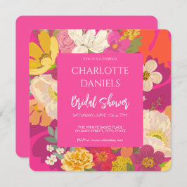 Garden Blommigt Rosa Möhippa Inbjudningar