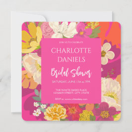 Garden Blommigt Rosa Möhippa Inbjudningar