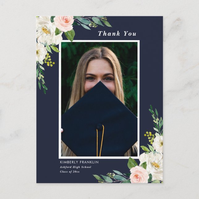 Garden Blommigt Studenten Photo Tack vykort (Framsida)