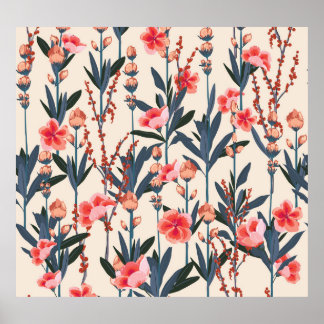 Garden Blommigt: Tropical Botanical Vintage Poster