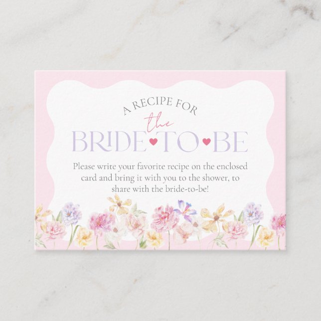 Garden Blommigt Vågigt Modern Möhippa Recept Tilläggskort (Framsida)