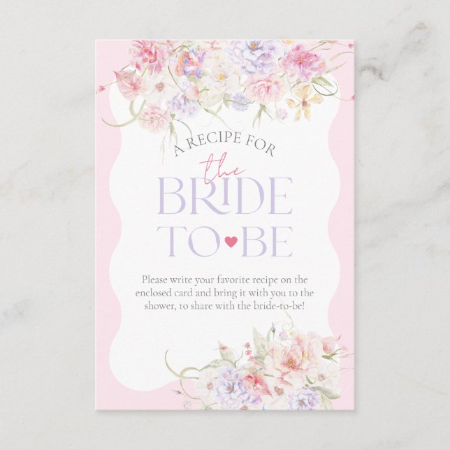 Garden Blommigt Vågigt Modern Möhippa Recept Tilläggskort (Framsida)