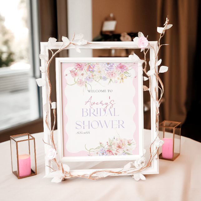 Garden Blommigt Wildblomme Modern Möhippa Välkomme Poster (Skapare uppladdad)