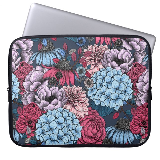 Garden blommigts laptop fodral (Framsidan)