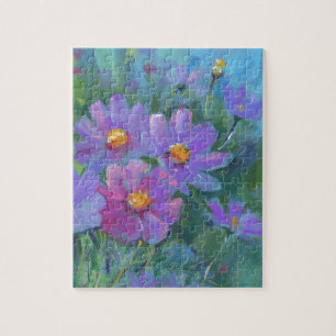 Garden-blommor (Cosmos bifäatus, mexikanska påsk) Pussel