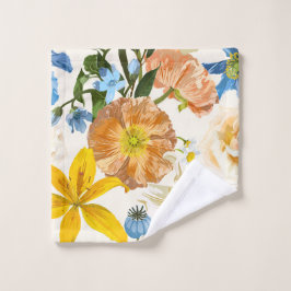 Garden-blommor. Magisk lilja, daisy, vallmo, ro.