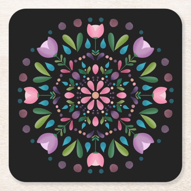 Garden Bloom Underlägg Papper Kvadrat (Framsidan)